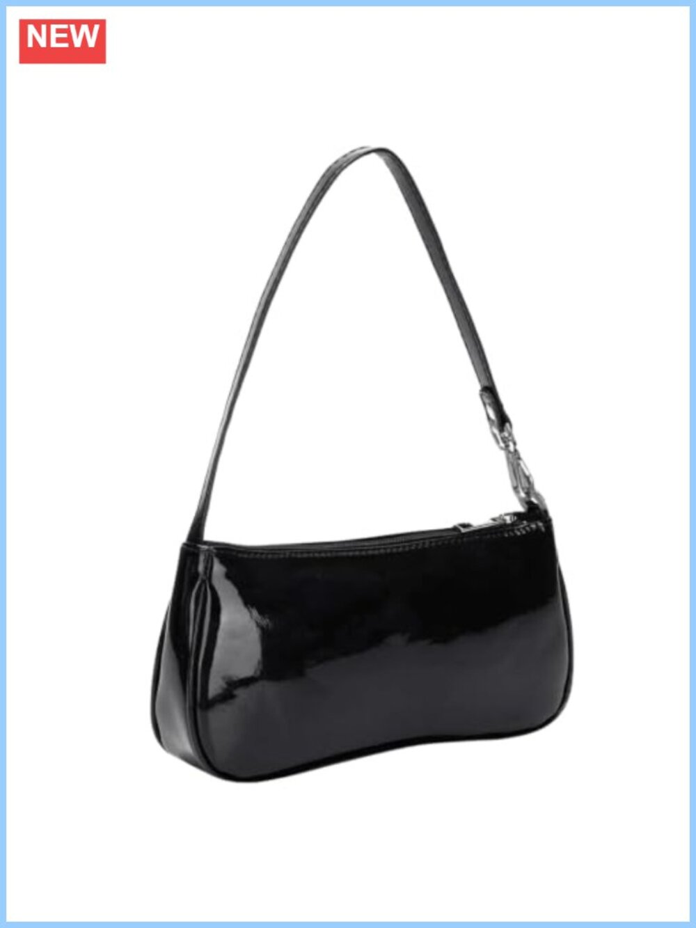 Patent PU Leather Shoulder Bag Glossy Y2K Underarm Purse Small Handbag
